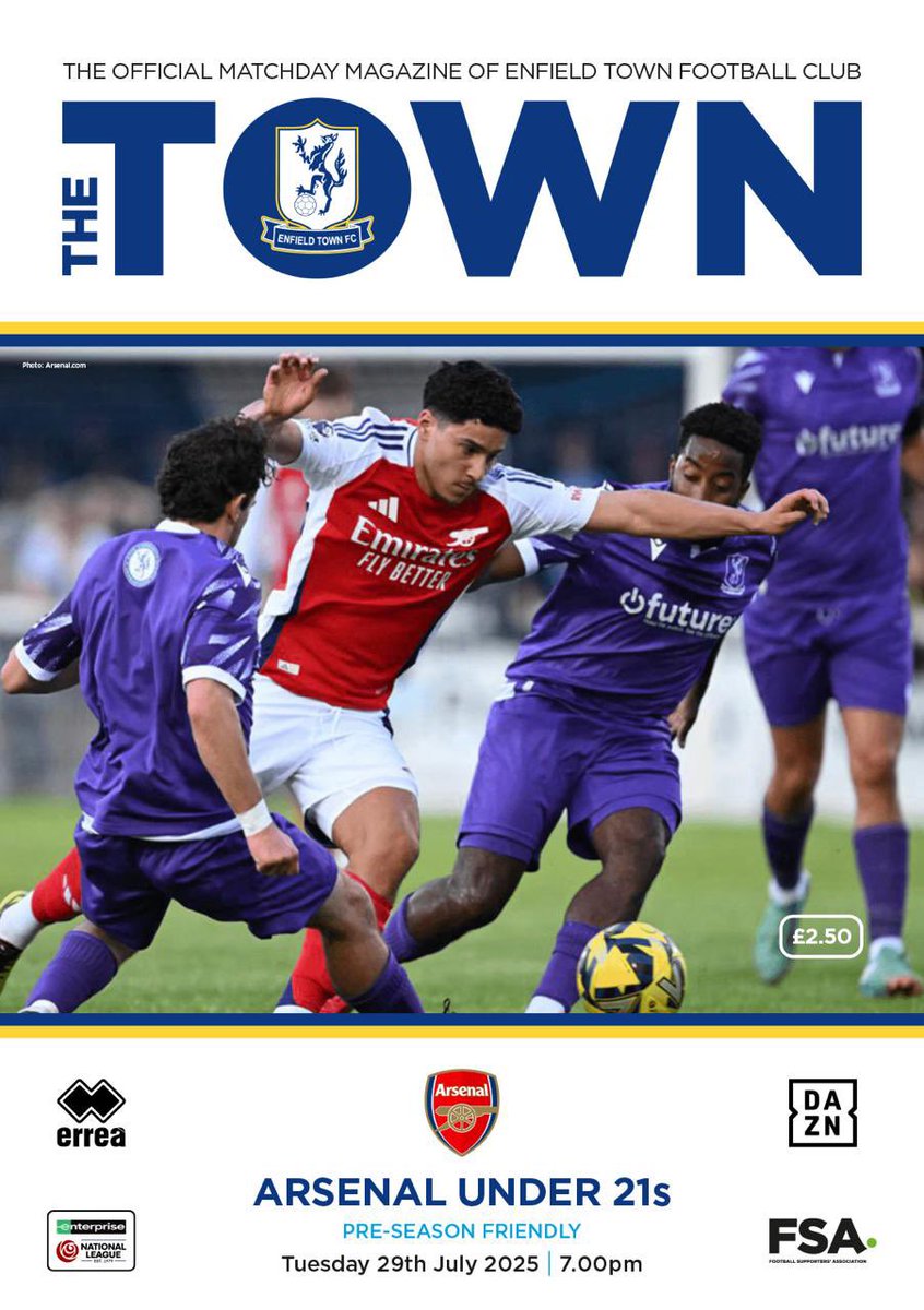Enfield Town FC (@etfcofficial) on Twitter photo READY FOR THE ARSENAL?
We are delighted to be welcoming Arsenal U21s to The Dave Bryant Stadium tomorrow night for our penultimate pre season friendly.
Online tickets are available below Kick off is 7pm
<a href="/MemzAFC/">Memz AFC</a> <a href="/ArsenalAcademy/">Arsenal Academy</a> 
<a href="/AFTVMedia/">AFTV</a> 
enfieldtownfc.ktckts.com READY FOR THE ARSENAL?
We are delighted to be welcoming Arsenal U21s to The Dave Bryant Stadium tomorrow night for our penultimate pre season friendly.
Online tickets are available below Kick off is 7pm
<a href="/MemzAFC/">Memz AFC</a> <a href="/ArsenalAcademy/">Arsenal Academy</a> 
<a href="/AFTVMedia/">AFTV</a> 
enfieldtownfc.ktckts.com