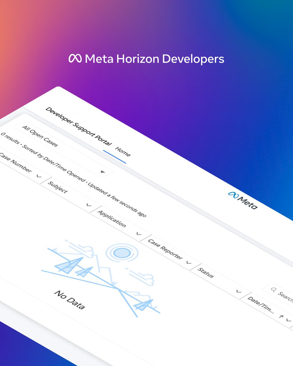 MetaHorizonDevs's tweet image. Developing incredible apps comes with plenty of twists and turns. 🎢 Now you can get all the extra technical support you need in one central location with the new Developer Support Portal in the Developer Dashboard. 💫 Learn more: bit.ly/3TWWwjk #MetaHorizon