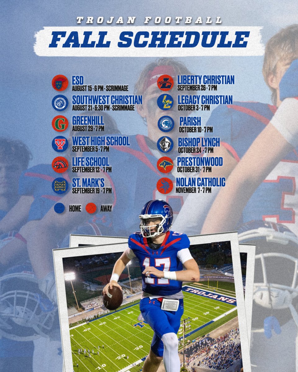 Your Friday nights just filled up❗️

📰 | schedule preview at tcatrojans.org 
🎟️ | available at gate or pre-purchase the week of the event

Local members of the media are encouraged to check out our new credential request policy. Info can be found at