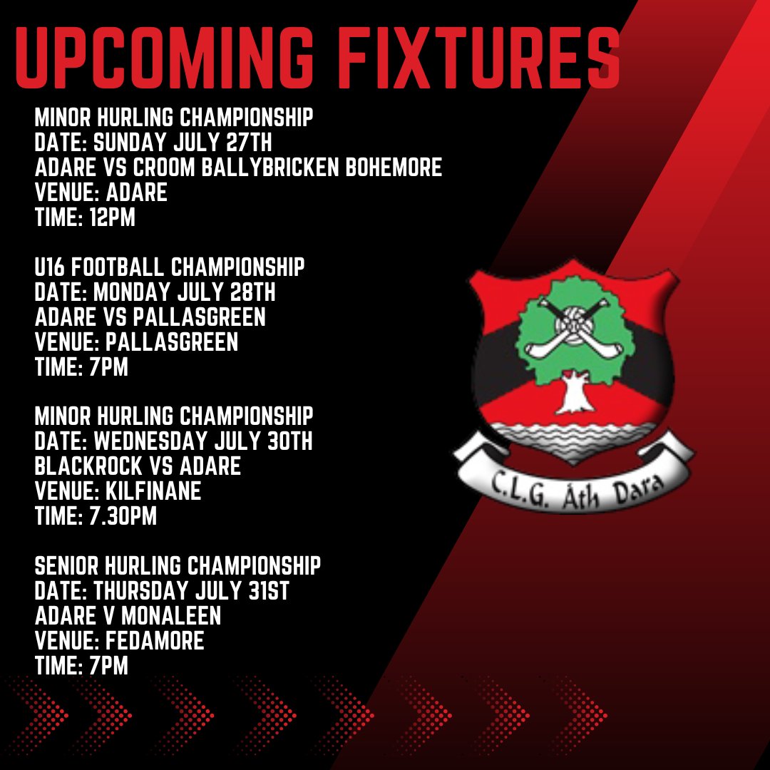 AdareGAA's tweet image. Best of luck to our u16 Footballers this evening in Pallasgreen❤️🖤