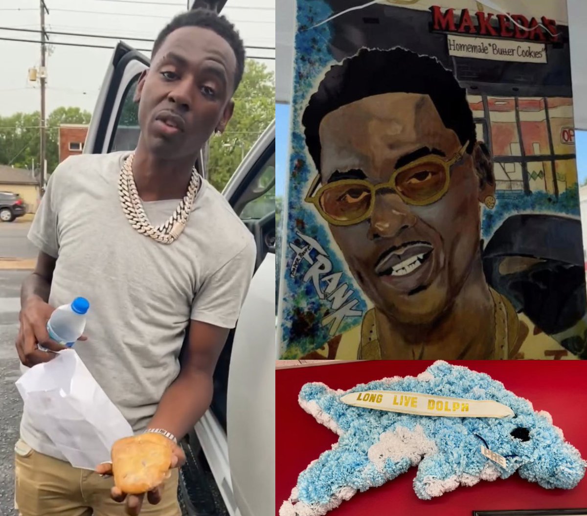mymixtapez's tweet image. Memphis cookie shop where Young Dolph tragically lost his life is offering dolphin-shaped cookies to honor and celebrate his 40th birthday 🍪🐬