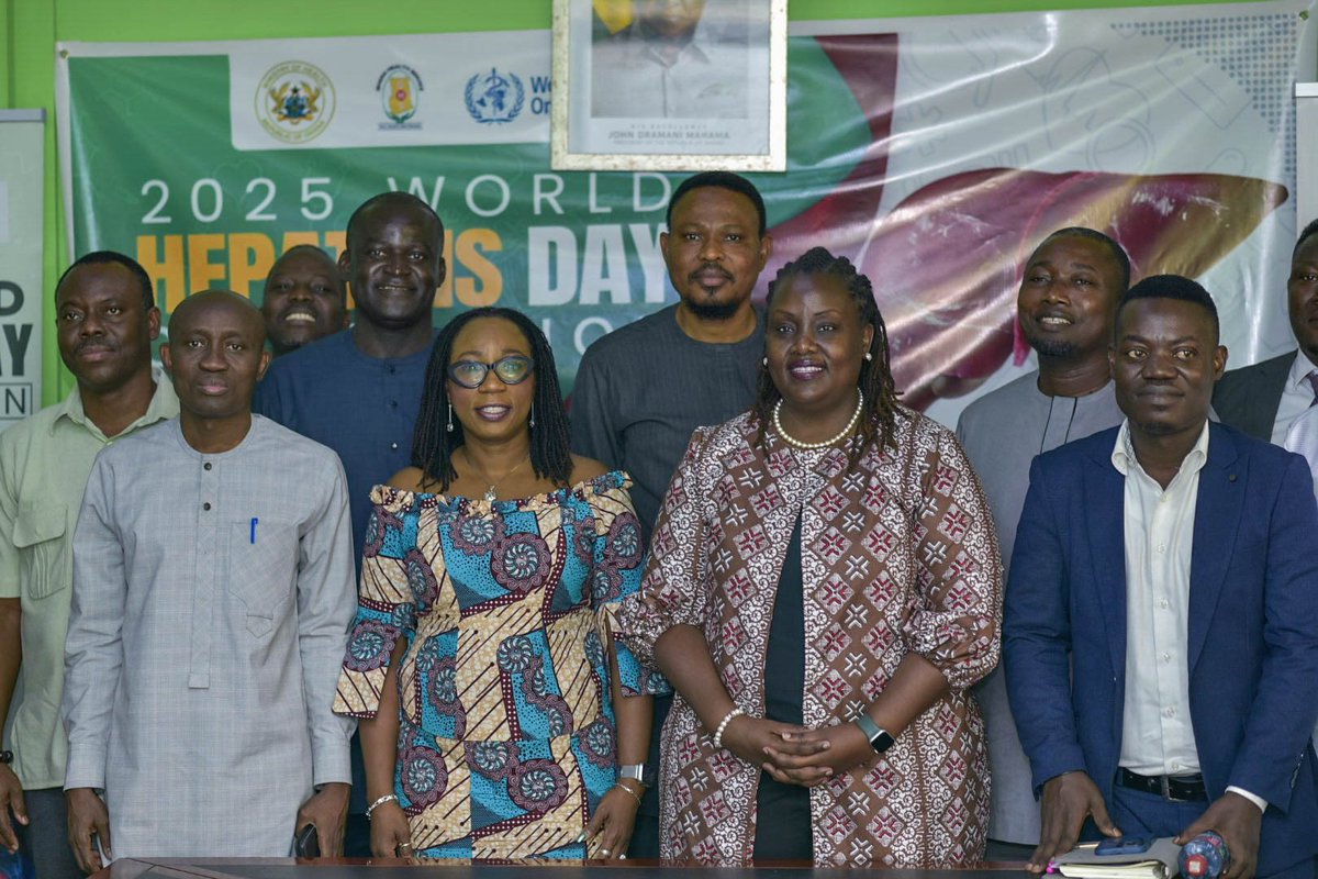 WHO Ghana (@whoghana) on Twitter photo In Ghana, an estimated 9% of the population is living with chronic hepatitis B, and 1.3% with hepatitis C.
To mark #WorldHepatitisDay2025, we joined <a href="/_GHSofficial/">Ghana Health Service</a> & partners to raise awareness, promote testing and treatment & call for action to eliminate hepatitis in Ghana. In Ghana, an estimated 9% of the population is living with chronic hepatitis B, and 1.3% with hepatitis C.
To mark #WorldHepatitisDay2025, we joined <a href="/_GHSofficial/">Ghana Health Service</a> & partners to raise awareness, promote testing and treatment & call for action to eliminate hepatitis in Ghana.