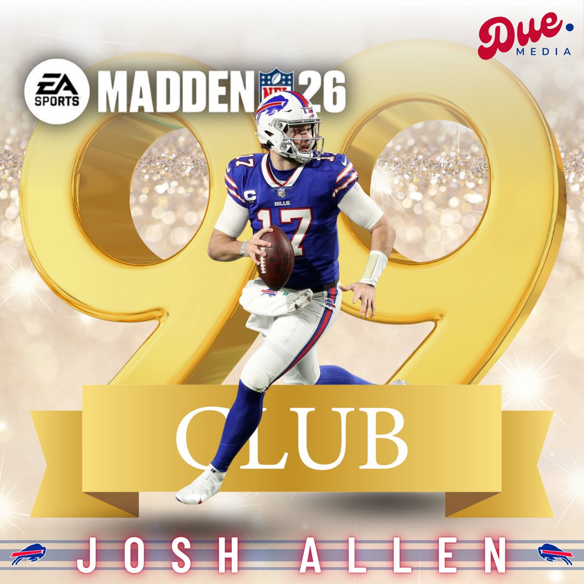 For the first time in Josh Allen’s career he is a 99 overall in Madden. Josh Allen is the highest rated quarterback in Madden 26. 

#Due | #Bills | #BillsMafia