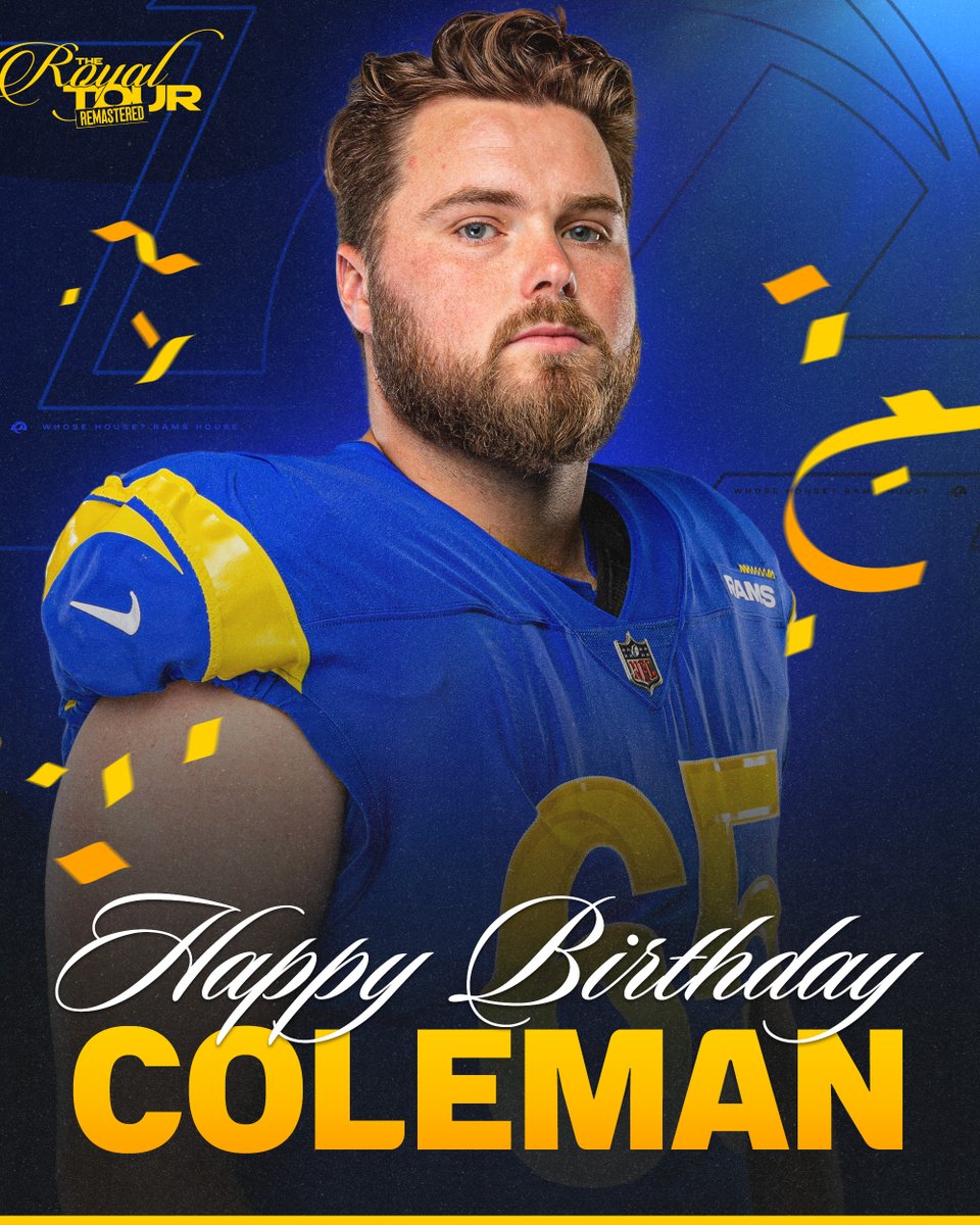 Los Angeles Rams (@ramsnfl) on Twitter photo Happy birthday, Coleman Shelton!! 🥳 Happy birthday, Coleman Shelton!! 🥳