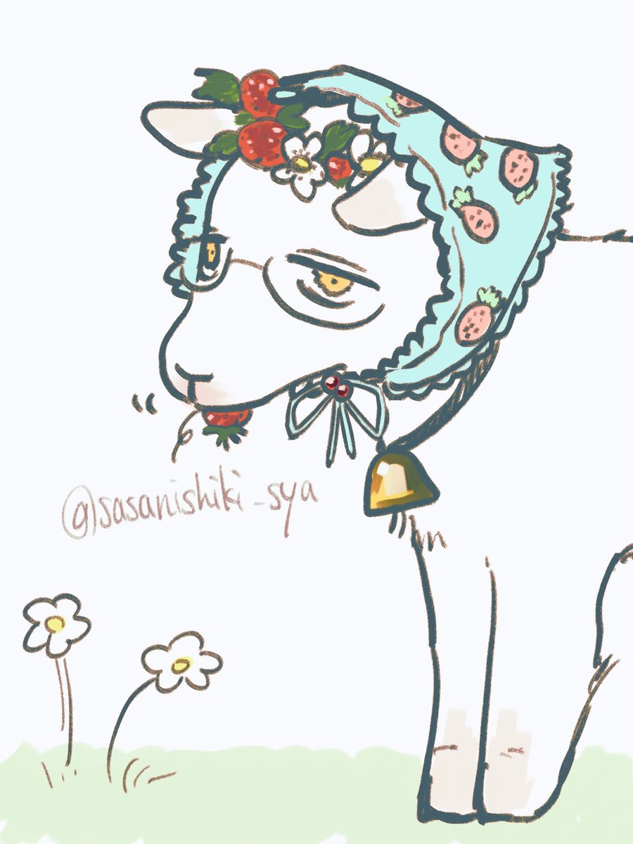 sasanishiki_sya's tweet image. リクエスト①
おめかしヤギ実くん　ケモ化