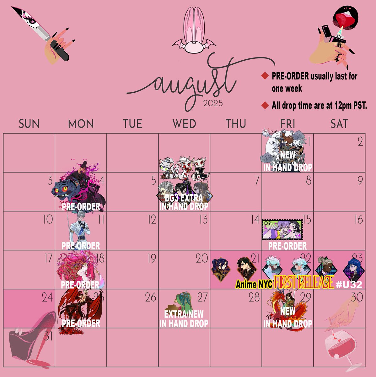 WitchXingStudio's tweet image. 🌟August Calender🌟