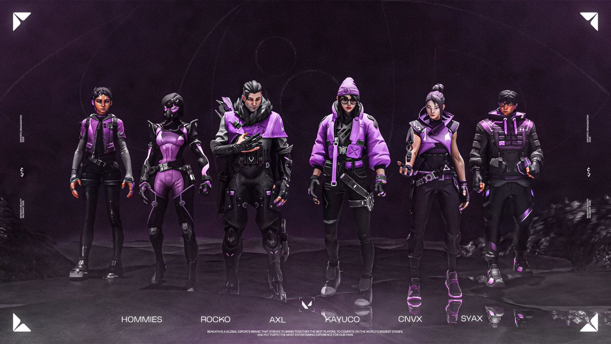BeneathGG's tweet image. Introducing BENEATH’S Official Valorant Roster!
✍️ | Players
- @GettheHommies
- @rocko0506
- @xCrris
- @Kayuco_
- @iCnvxx
- @syax_ag