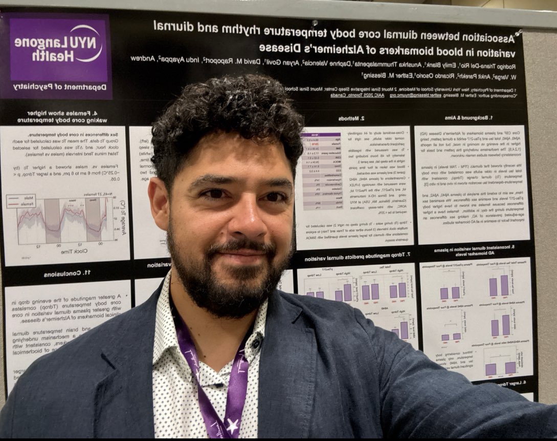 Excited to share my research at the #AAIC25 🧠🦾, about the association between plasma biomarkers of Alzheimer’s Disease and circadian rhythms. Supporting Early Detection of the Disease and #personalizedmedicine. #realworldata #wearables #clinicaltrials #Alzheimer’s Disease