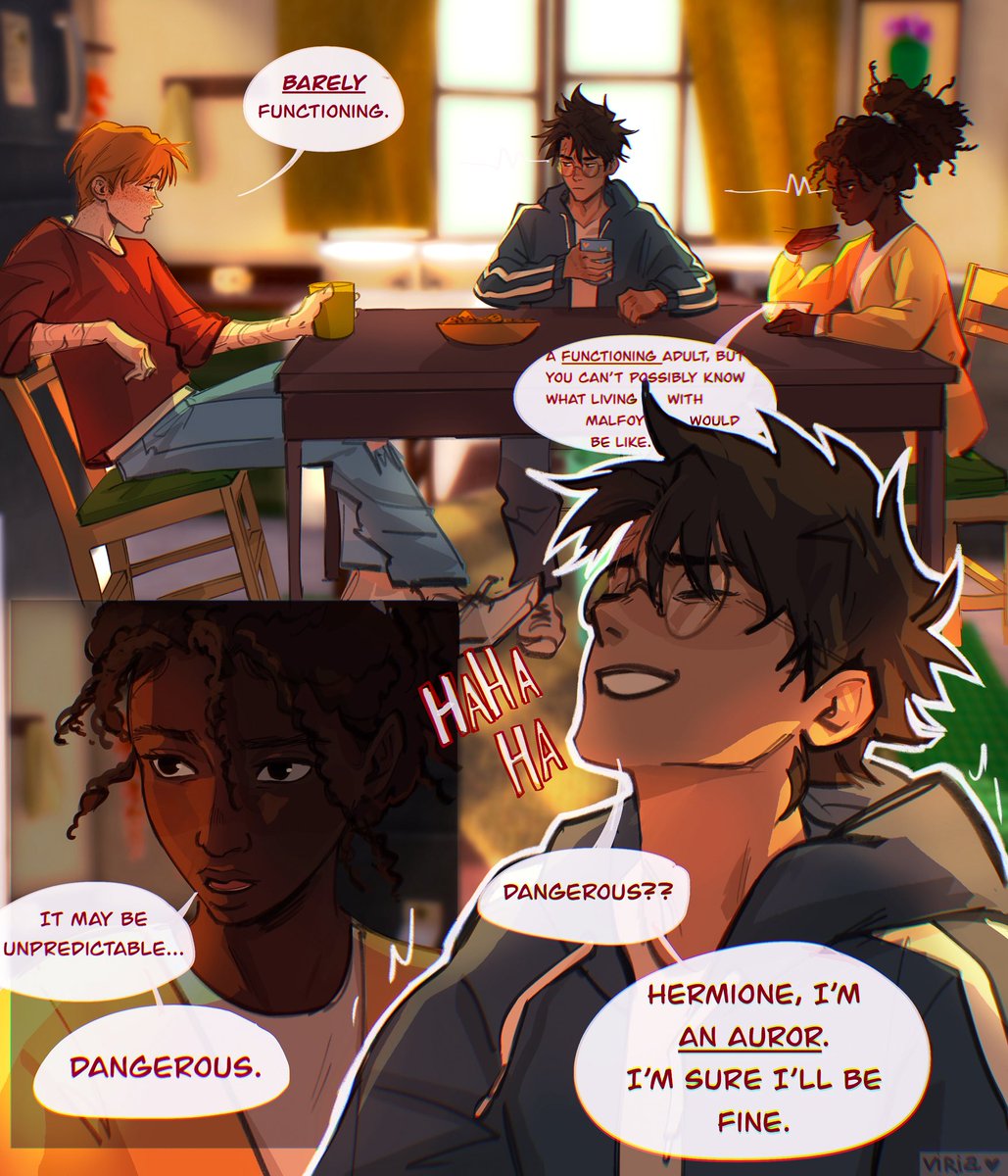 viria13's tweet image. Questionable decisions (drarry roommates AU) 1/2

#hp #harrypotter #hermionegranger #ronweasley #art