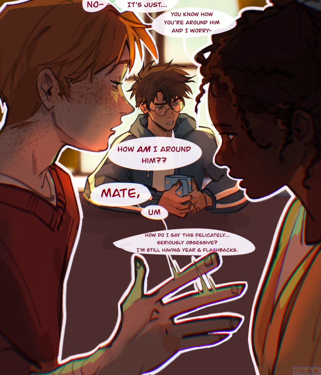 viria13's tweet image. Questionable decisions (drarry roommates AU) 1/2

#hp #harrypotter #hermionegranger #ronweasley #art