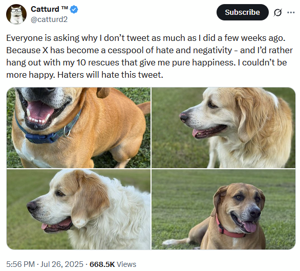 These are actually the first four he plans on running over