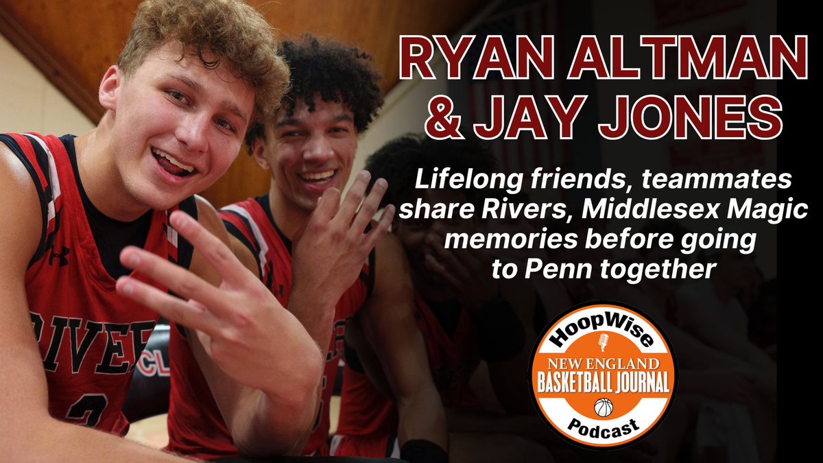 🎙️ NEW HoopWise Podcast! 🎙️

Ryan Altman and Jay Jones join the show to reflect on their careers with Rivers and the Middlesex Magic, their lifelong friendship and look ahead to playing together at Penn!

📺 WATCH: youtu.be/nfxIBkvQ7BY?si…
🎧 LISTEN: podbean.com/ew/pb-buf58-19…