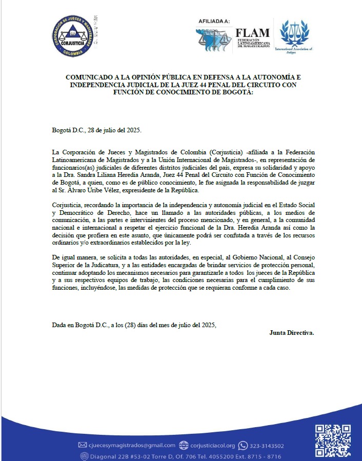 ÚltimaHoraCaracol (@ultimahoracr) on Twitter photo #JuicoiAUribe | La Corporación Jueces y Magistrados de Colombia (<a href="/Corjusticiacol/">Corjusticia Colombia</a>) solicitó protección para la juez Sandra Heredia , que resuelve el proceso en contra del expresidente Álvaro Uribe Vélez (<a href="/AlvaroUribeVel/">Álvaro Uribe Vélez</a>). Además, pidió respeto por la decisión que ella adopte en #JuicoiAUribe | La Corporación Jueces y Magistrados de Colombia (<a href="/Corjusticiacol/">Corjusticia Colombia</a>) solicitó protección para la juez Sandra Heredia , que resuelve el proceso en contra del expresidente Álvaro Uribe Vélez (<a href="/AlvaroUribeVel/">Álvaro Uribe Vélez</a>). Además, pidió respeto por la decisión que ella adopte en