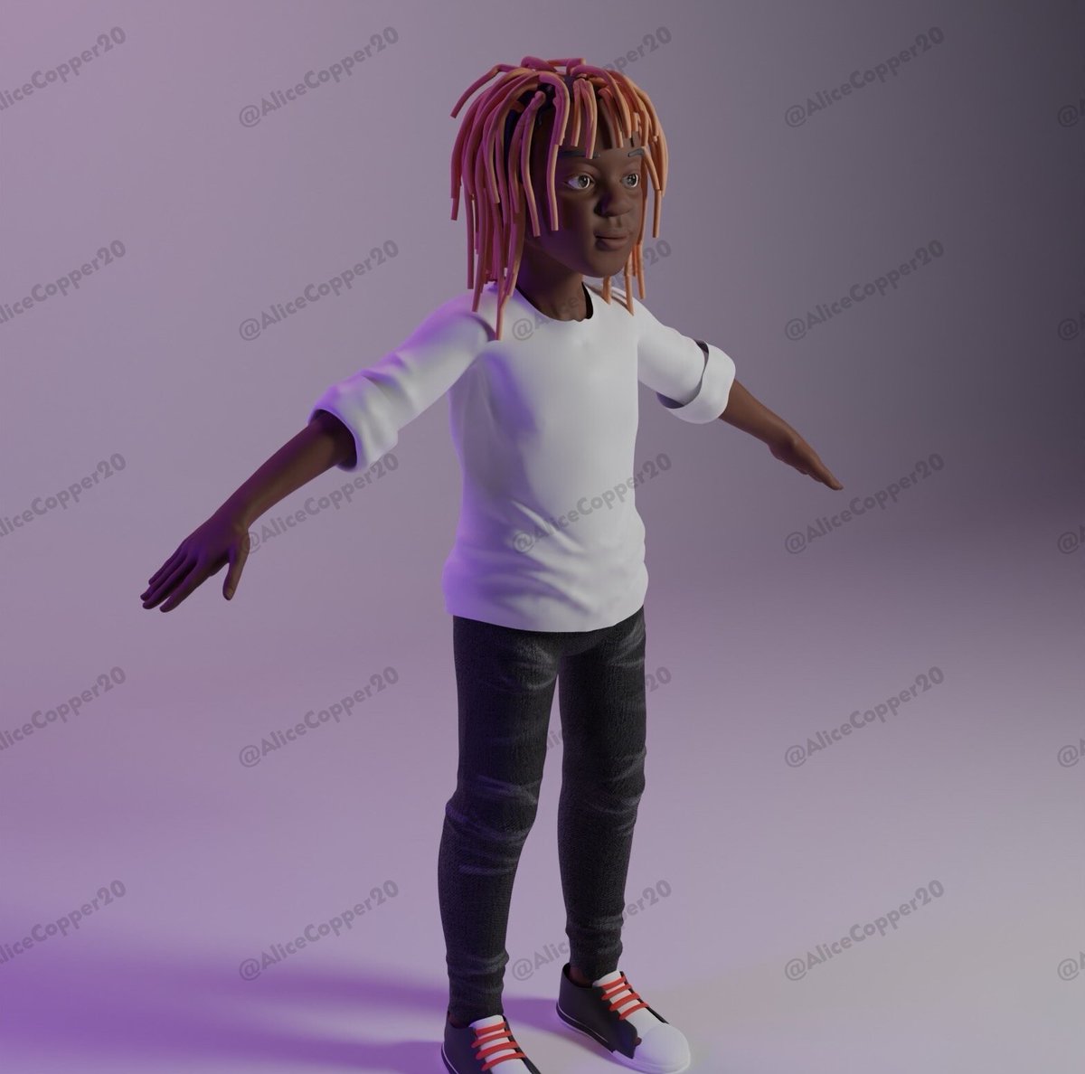 Thrilled to unveil my latest 3D character design! 🎉 I had an incredible time bringing this unique individual to life for a client, from their striking peach dreadlocks to their stylish, textured outfit. So rewarding to see them take shape! What do you think of this fresh look?