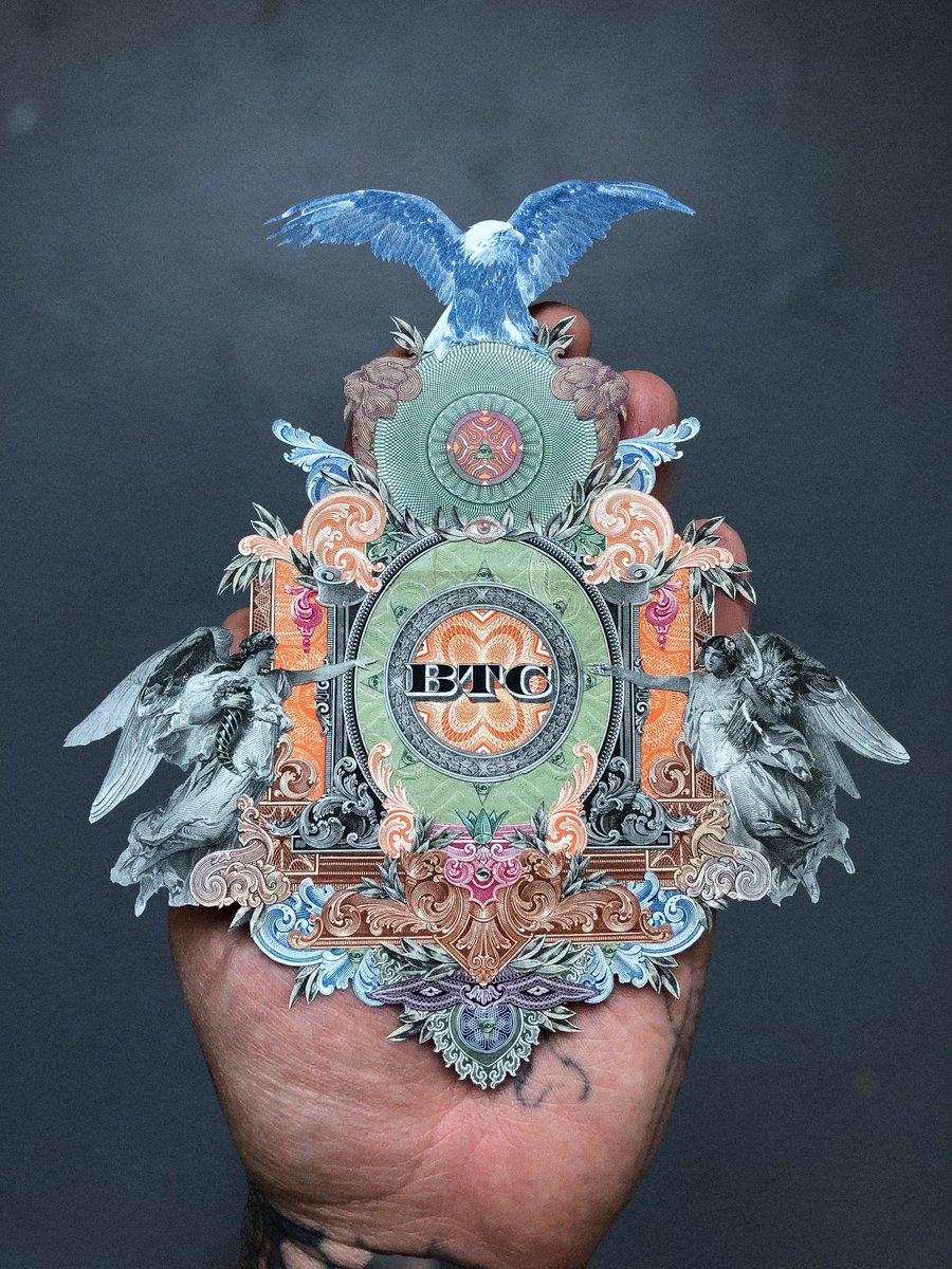 GM 

Follow <a href="/mosciun/">Mosciun</a> if you love currency art, everyone has a chance at a piece like this.