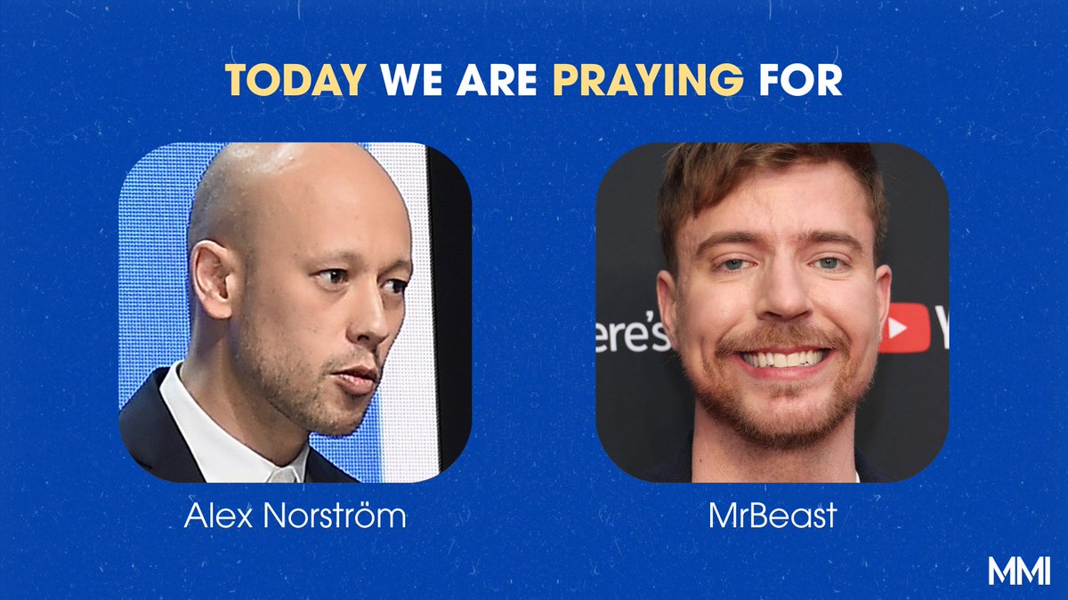 Please pray with us today for the Co-President and Chief Business Officer of Spotify, Alex Norström, and for YouTuber, businessman, and media personality <a href="/MrBeast/">MrBeast</a>.🙏

mastermedia.com/media-leader-p…