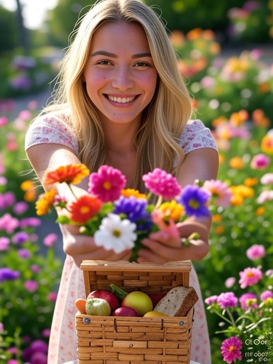 Good afternoon.🧺🥗🌸🌺🤍