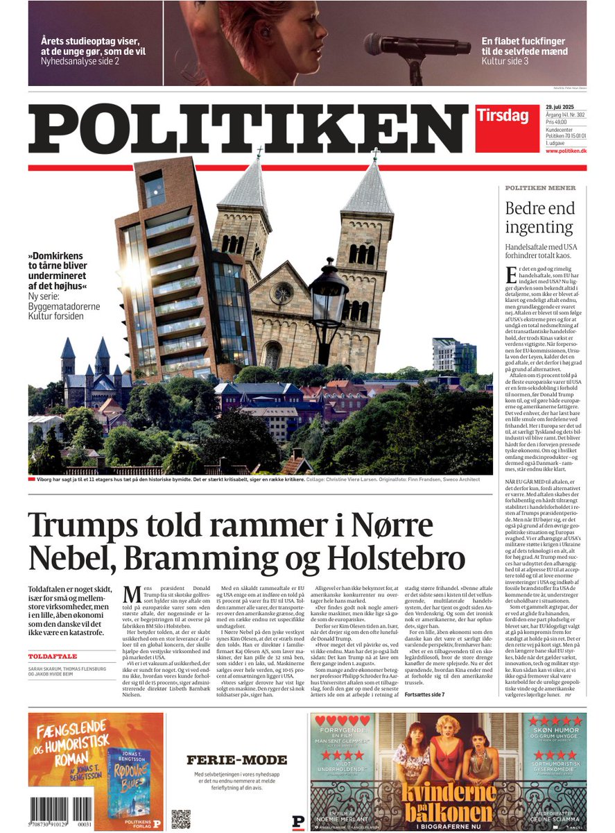 Toldaftalen er noget skidt, især for små og mellemstore virksomheder, men i en lille, åben økonomi som den danske vil det ikke være en katastrofe. #dkmedier #tomorrowspaperstoday