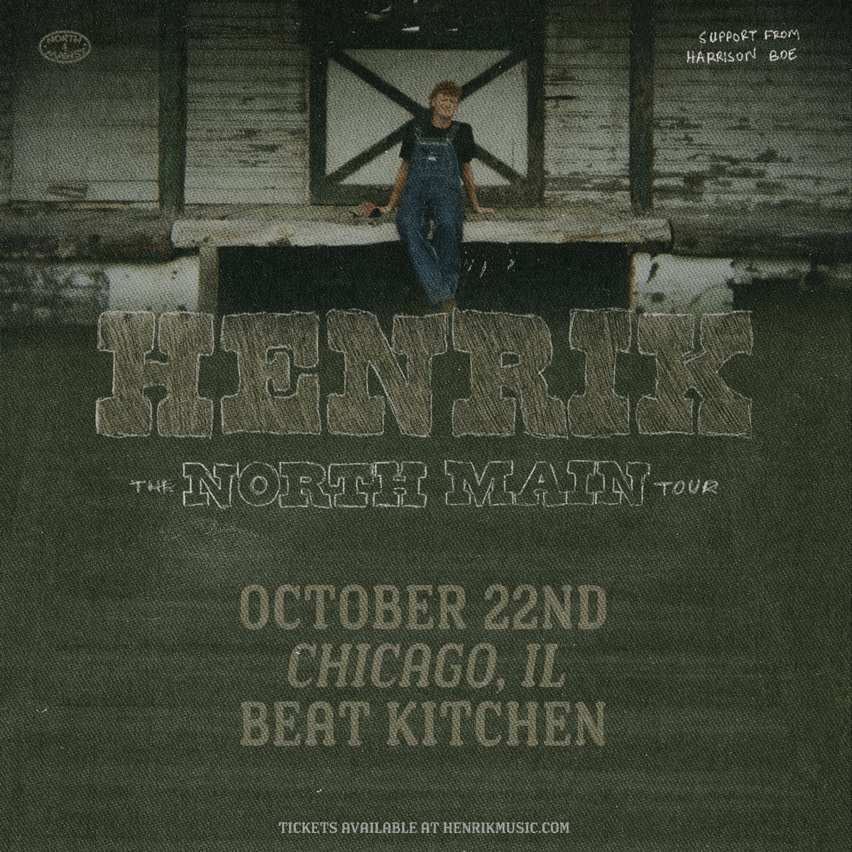 Jam Productions (@jamusa) on Twitter photo Just Announced: Alternative folk artist Henrik brings The North Main Tour to <a href="/beatkitchenbar/">Beat Kitchen</a> on October 22nd with special guest Harrison Boe. Get tickets this Friday at 10am: bit.ly/henrik-chi Just Announced: Alternative folk artist Henrik brings The North Main Tour to <a href="/beatkitchenbar/">Beat Kitchen</a> on October 22nd with special guest Harrison Boe. Get tickets this Friday at 10am: bit.ly/henrik-chi