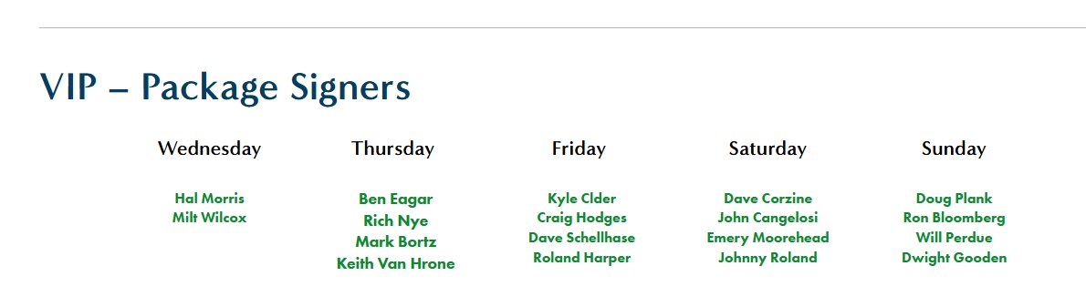 BlazeRN617's tweet image. For those going to the @nsccshow here is the list of autograph passes for those that got a VIP ticket