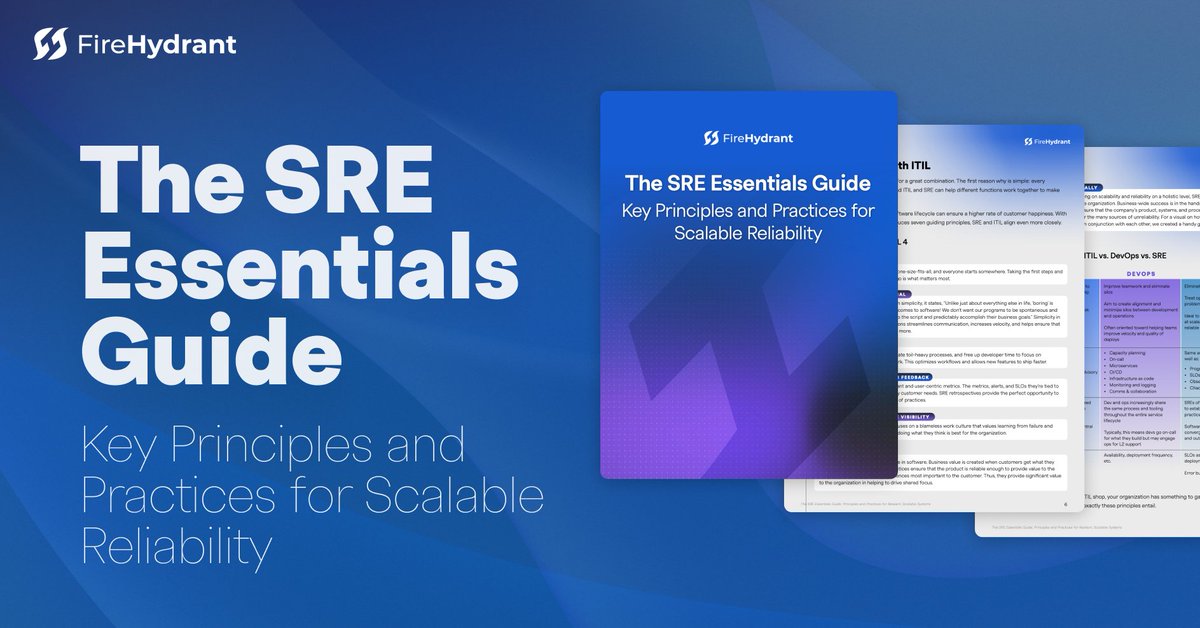 🤯 Systems are more complex. Incidents are more frequent. And reliability has never mattered more.

Looking to build more resilient, scalable systems (with or without a formal SRE team)? This guide's for you.

👉Get it free: firehydrant.com/resource/sre-e…