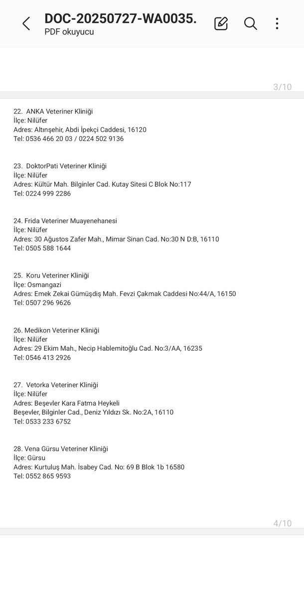gören herkesten paylaşmasını rica ediyorum. bir arkadaşımız bursadaki ücretsiz tedavi uygulayan bütün kliniklerin adresini çıkartmış tek tek yayalım lütfen.
#BURSAYANIYOR