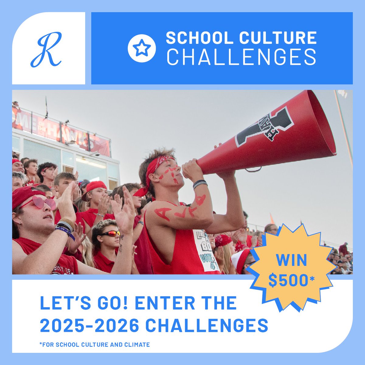 📣 Announcing the 2025-2026 School Culture Challenges! Educators &amp; students can complete these challenges for the chance to win 💲5️⃣0️⃣0️⃣ – all you need to do is send us a picture or video &amp; tell us about it! Learn more &amp; start entering on 8/1 here ⬇️
jostensrenaissance.com/renaissance-cu…