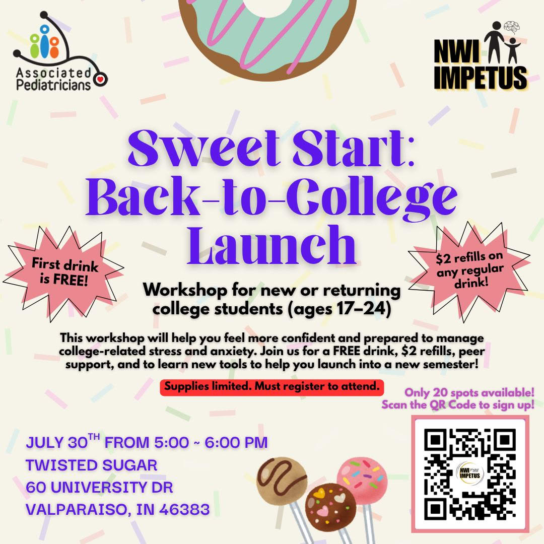 PortageLife's tweet image. 🎉 Headed to college this fall? Get a ‘sweet’ start at the Back-to-College Launch! 🍩🥤 Join Associated Pediatricians on Wednesday at 5 pm at Twisted Sugar for FREE drinks, $2 refills, and tips to help you kick off the semester stress-free. Only 20 spots—don’t miss out! ✨
Image…