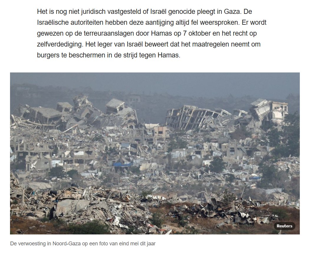 eenblikopdenos's tweet photo. De eerste zin van de derde alinea vind ik veelzeggend: "Het is nog niet juridisch vastgesteld of Israël genocide pleegt in Gaza." Waarom staat in die zin het woord "nog"? Daarmee suggereert de @NOS dat het slechts een kwestie van tijd is. 3/3 #suggestief ⭕️ https://t.co/j4yb6r1wIY