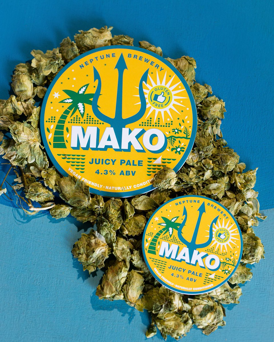 neptunebrewery's tweet photo. NEW Gluten Free Juicy Pale Ale.🌟

Smooth and super juicy, Mako is packed with Strata and El Dorado hops. Expect waves of tropical fruit, ripe citrus, and a hint of melon on a soft, easy-drinking body.

Available in cask and keg.
ℹ️Trade: order via email, phone, or on @sellarapp. https://t.co/myUSL8sHtq