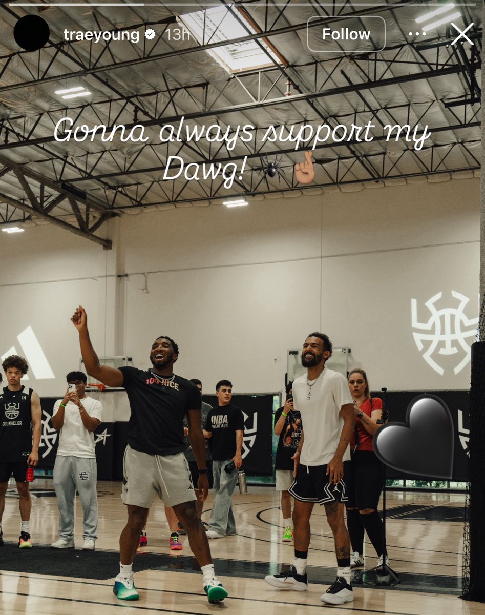 Trae Young on IG:

“Gonna always support my Dawg!” ❤️