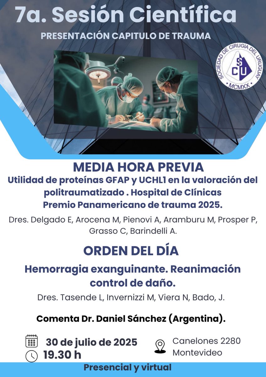 7ma Sesión Científica de la Sociedad de Cirugía del Uruguay