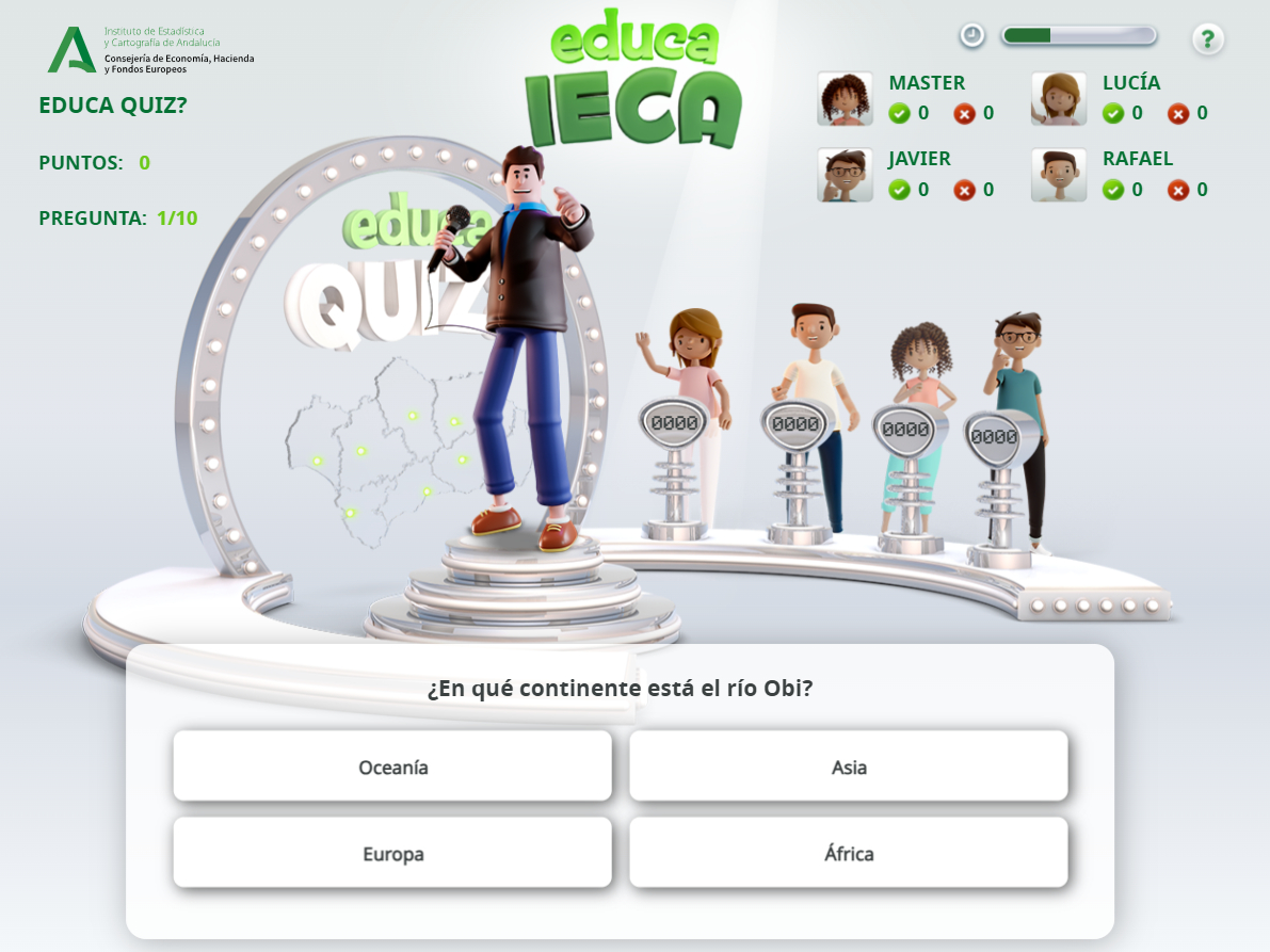 <a href="/agamador/">Antonio G. Amador</a> <a href="/bioESOsfera/">Cristina Flores</a> <a href="/Lavinqehistoria/">Lavinquehistoria</a> <a href="/raqueldelengua/">raqueldelengua</a> <a href="/LopezEsparrell/">Juanma López Esparrell</a> <a href="/josem384602/">Jose M Vazquez Salazar</a> <a href="/semagonzalez/">Sema González🔻</a> <a href="/evamog76/">Eva Oña 🍏</a> <a href="/AmandaSalazarr/">Amanda Salazar</a> 🕹️Presenta diferentes modalidades, individual o 4 jugadores. En el modo multijugador, el turno cambia cada vez que un jugador termina una pregunta
Por cada respuesta correcta: 1.000 puntos menos los segundos transcurridos hasta contestar
juntadeandalucia.es/institutodeest… #Juegos #educaIECA