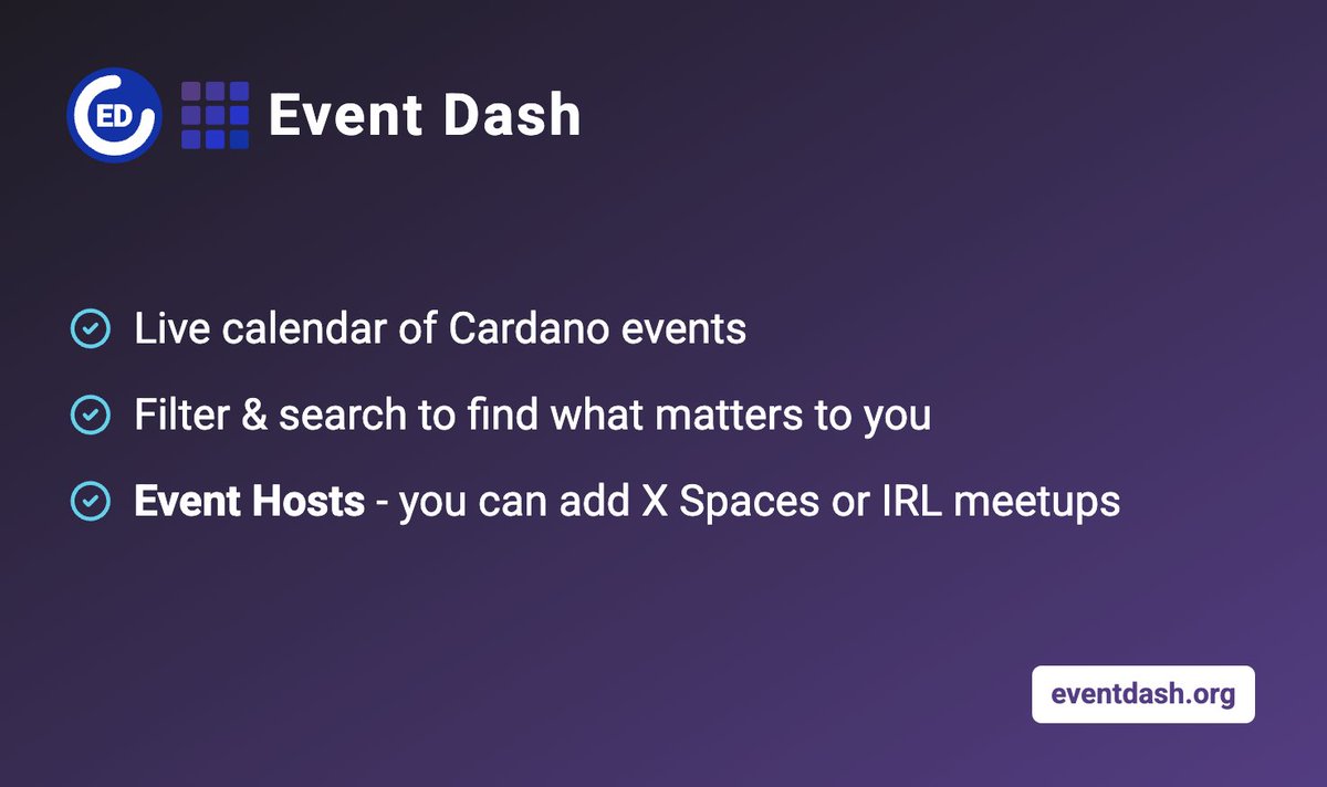 events_dash_cardano (@events_cardano) on Twitter photo Community Call!
Cardano has events happening everywhere & now we have one place to see them all.  
Introducing EventDash.org:
Try it now → search “Rare” and see what’s coming up in Vegas! Community Call!
Cardano has events happening everywhere & now we have one place to see them all.  
Introducing EventDash.org:
Try it now → search “Rare” and see what’s coming up in Vegas!