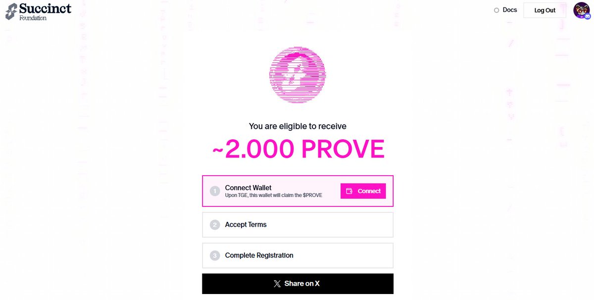 ereniumcrypto's tweet image. 🤑Airdrop Geldi!

🩷Succinct Airdrop Checker sonunda geldi!

📲Checker: register.succinct.foundation

🟣Sadece testnet 1 ve stake aşamasında vardım ben ~2000 token eligible olmuşum. Sizde durumlar nasıl? Droptan mutlu musunuz? 👇🏻