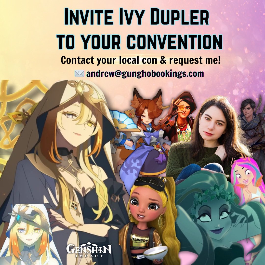 Want to see me at your local convention?

✨ Just contact or tag your favorite cons below and request me as a voice actor guest! ✨

(cc <a href="/GungHoBookings/">Gung Ho Bookings</a> ⭐️)