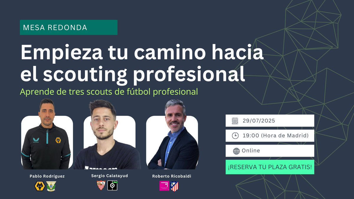 <a href="/SergiocalaL/">Sergio calatayud</a> <a href="/RobertRicobaldi/">Roberto Ricobaldi</a> <a href="/NachoAlvarezFut/">Nacho Álvarez</a> ⚠️ Nada de teoría de libro.
Solo lo que FUNCIONA en 2025.
Contado por quienes ya están dentro del sistema.

🎟️ ¿Aún no reservaste tu plaza gratuita?
Hazlo aquí: formacion.objetivoanalista.com/mesa-redonda-s…