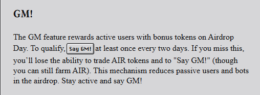 so saying GM daily can make my rewards more?
Okay ill do this daily for <a href="/Ethereum_OS/">Eth OS</a>