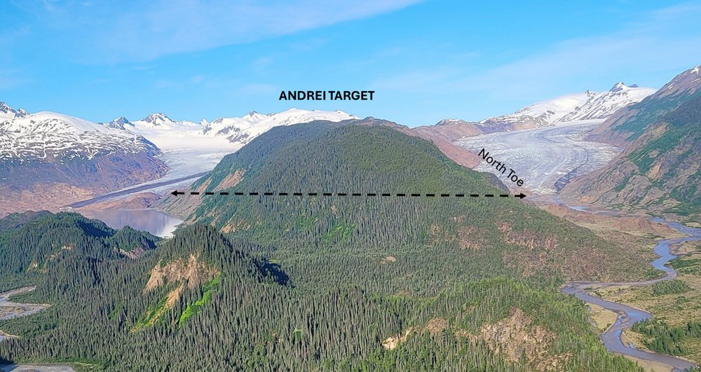 EnduroMetals's tweet image. Field crews have been focused on the Andrei porphyry Cu-Au target at the Newmont Lake Project. IP surveying is complete; the airborne magnetic survey is next. The goal is to trace the exposed porphyry at North Toe across the ridge to the southwest. $ENDR #goldentriangle #porphyry