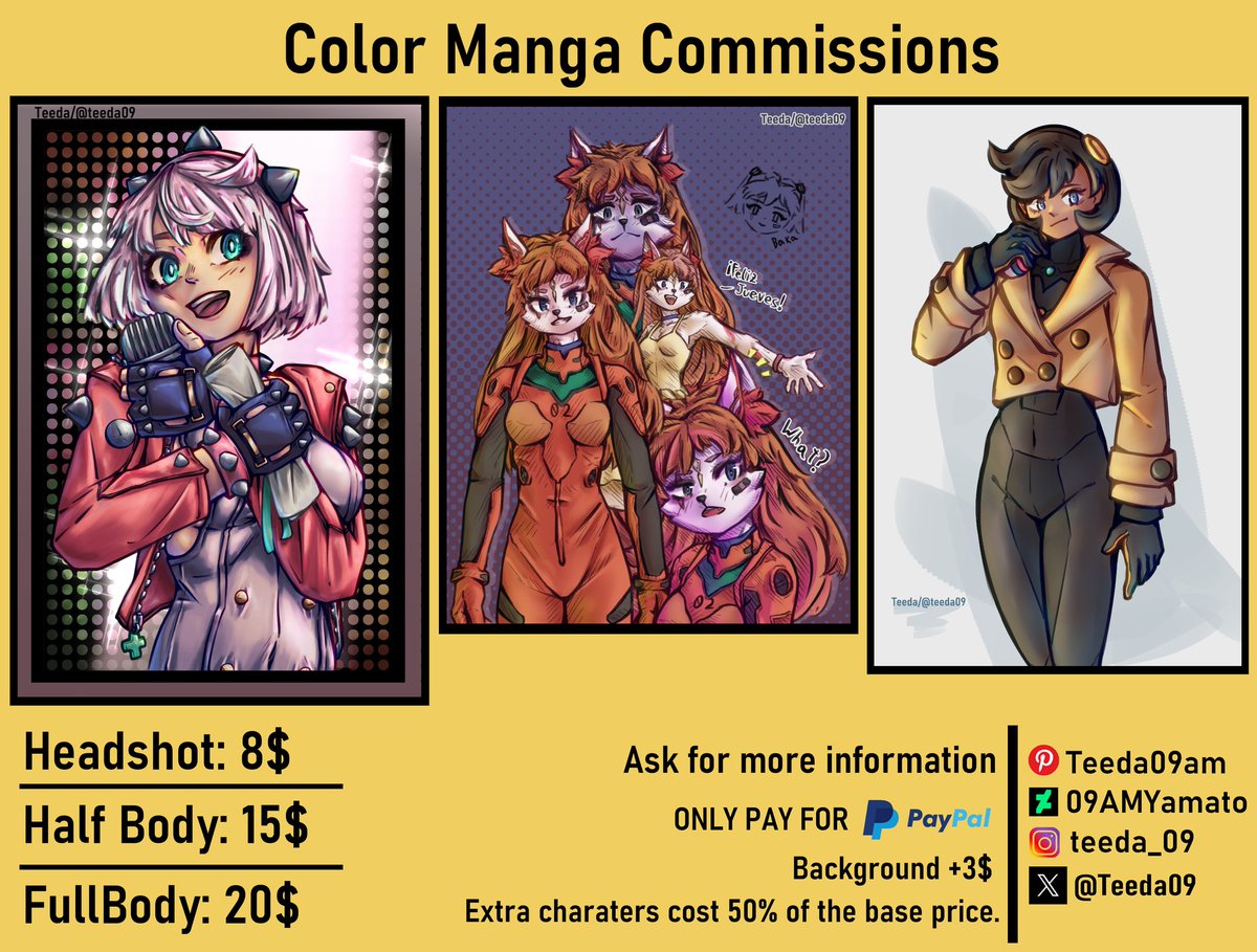 Teeda09's tweet image. Hello! Here are my updated commission tables, all together ^^
#commissionsopen #Fanarts #originalart #VGenComms