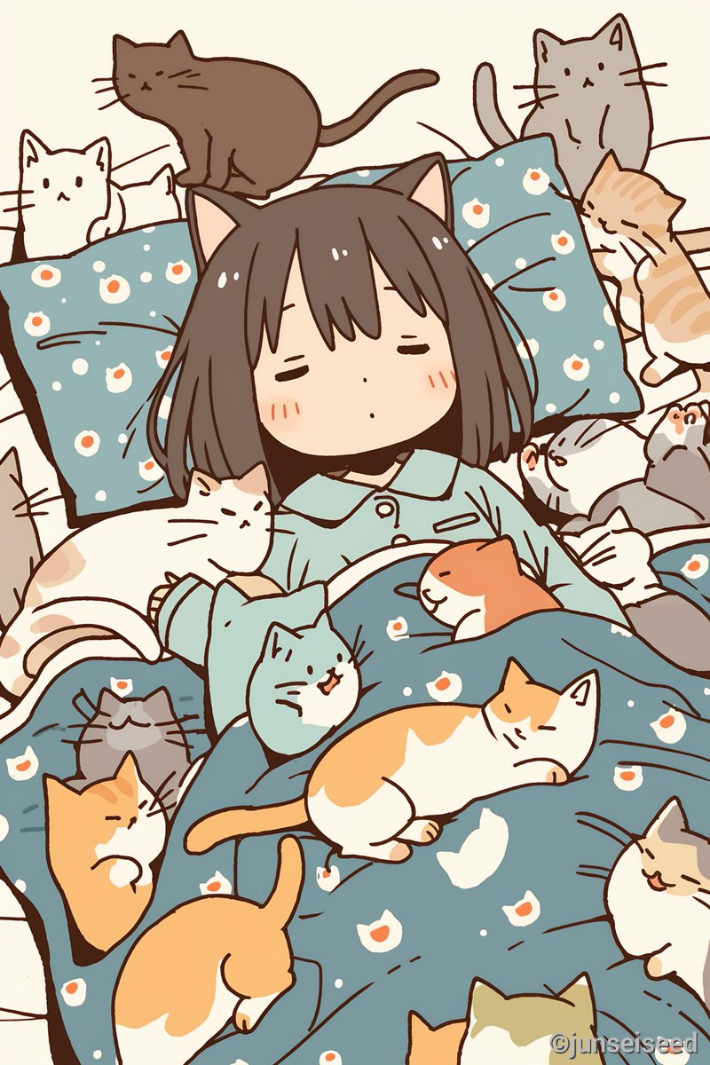 junseiseed_evol's tweet image. #おやすみなさい 
月曜日、無事に終わりました🌜️
気がつけば7月もあと3日、あっという間に8月です✨
そしてなんと！明日(今日)は“29=肉の日”ですよ〜🍖
みんなで焼き肉食べましょう！(笑)
ではそろそろ寝ます…
皆さん、おやすみなさ〜い🌜️🐑💤

#AIart #AIイラスト #AI美少女