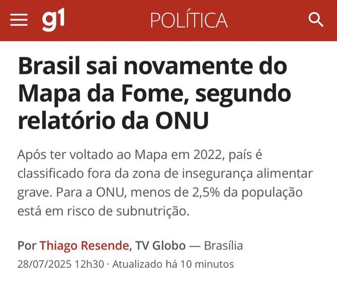 g_vgouvea's tweet image. Nunca foi sorte. Sempre foi Lula.
BRASIL SEM FOME
SOBERANIA É INEGOCIÁVEL