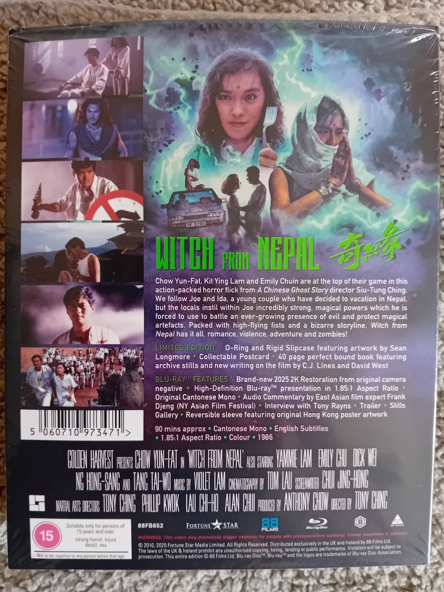 KevinChan478's tweet photo. Recent pick-up from @88_Films Witch from Nepal (1986) deluxe edition blu ray starring Chow Yun-fat, Emily Chu and Dick Wei. Stunning artwork from @ThatTallGinger Sean Longmore.👌🏻
#WitchfromNepal #BluRay #physicalmedia #ChowYunFat #EmilyChu #DickWei https://t.co/ECfJUm6cWI