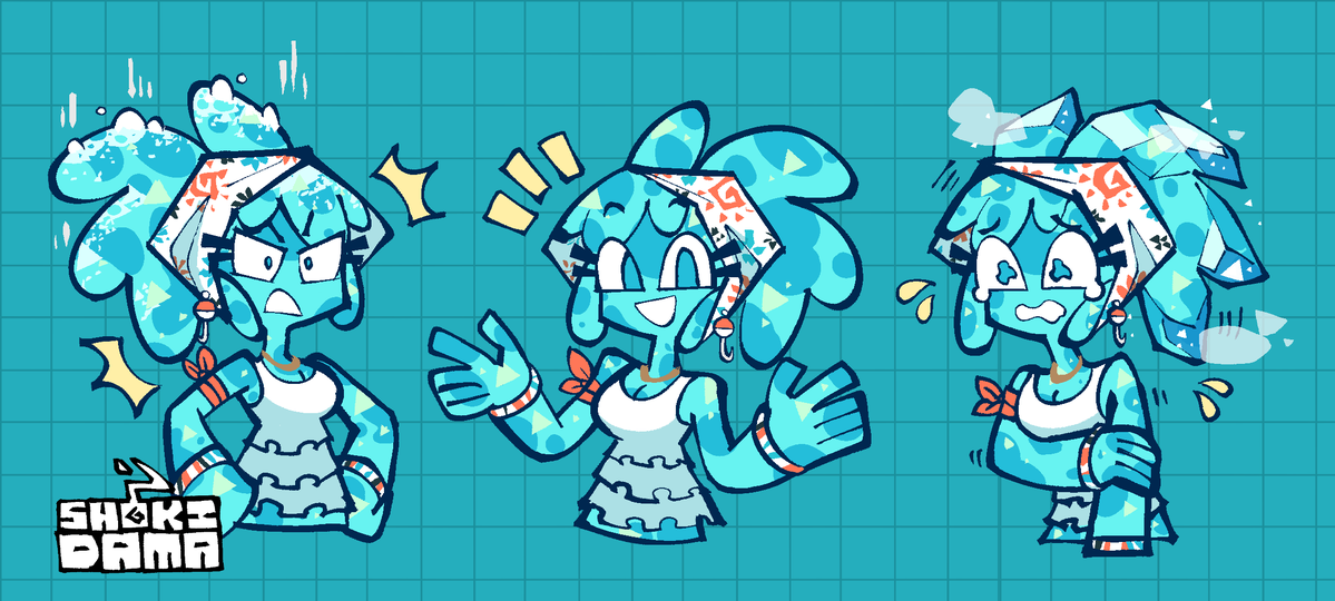 shokidama's tweet image. do you prefer your water hot, room temp, or cold???
idea that Coral's water body changes temp depending on her mood- (also messed with how I draw her)
#oc