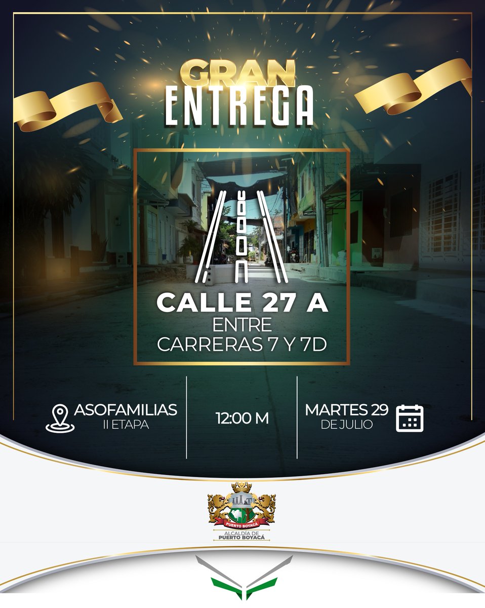 ¡La espera terminó para el barrio Asofamilias!🏗️🚧
🗓️ Este martes 29 de julio acompáñanos a celebrar una nueva obra que transforma  nuestro municipio #UnaCuadraALaVez.
📍 Calle 27A entre carreras 7 y 7D
🕛 12:00 m. 💪🚧  #TenemosFuturo <a href="/Johnn_Fe/">Jhon Feiber Urrea</a>