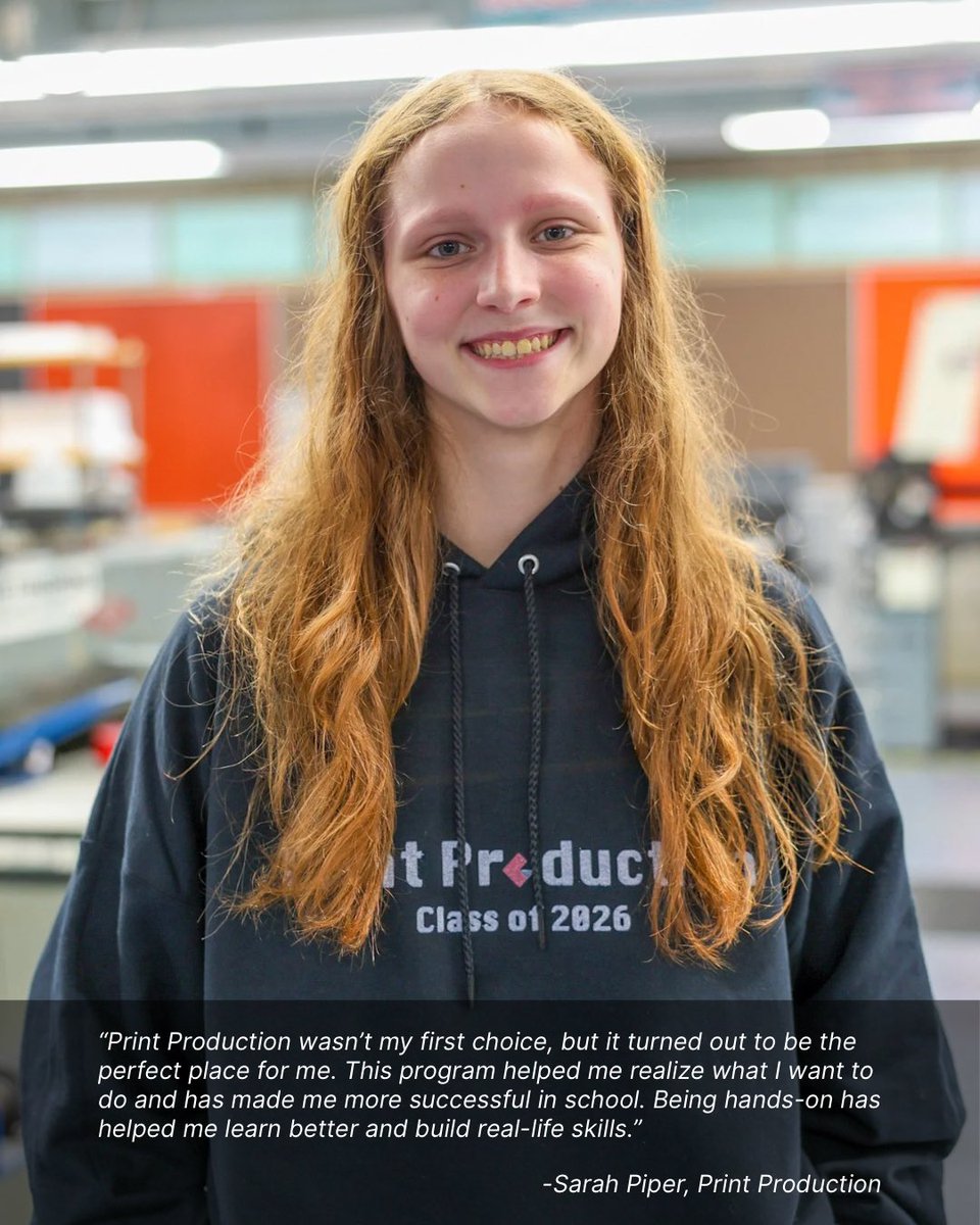 Cuyahoga Valley Career Center (@cvccworks) on Twitter photo Sarah Piper, <a href="/NordoniaSchools/">Nordonia Schools</a> student, joined CVCC’s Print Production program looking for a hands-on, creative experience — and found her passion along the way! From crafting with her grandma to designing custom sweatshirts, Sarah’s love for creating continues to grow. ✨ Sarah Piper, <a href="/NordoniaSchools/">Nordonia Schools</a> student, joined CVCC’s Print Production program looking for a hands-on, creative experience — and found her passion along the way! From crafting with her grandma to designing custom sweatshirts, Sarah’s love for creating continues to grow. ✨