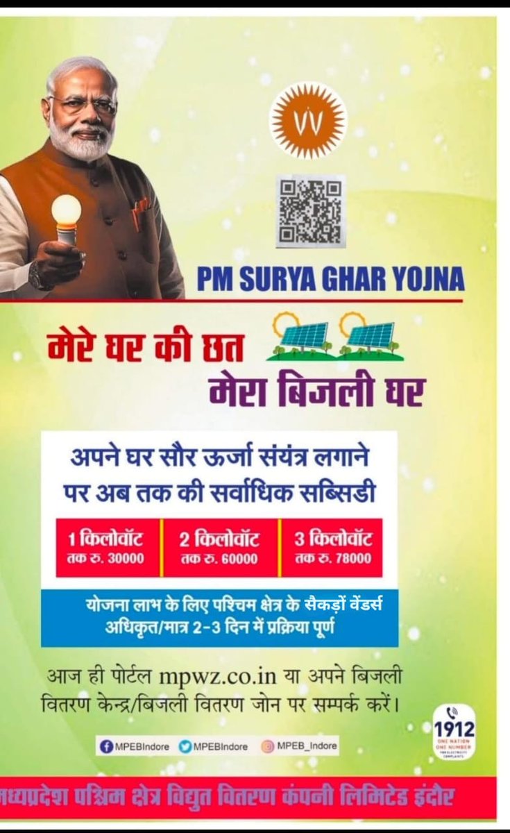 #PMSuryaGharYojna #ElectricityBillRelief #ReliefForConsumers #SubsidyForConsumers #SolarSubsidy #EnergyEfficiency #Mppkvvcl #Mpebindore #Westdiscom