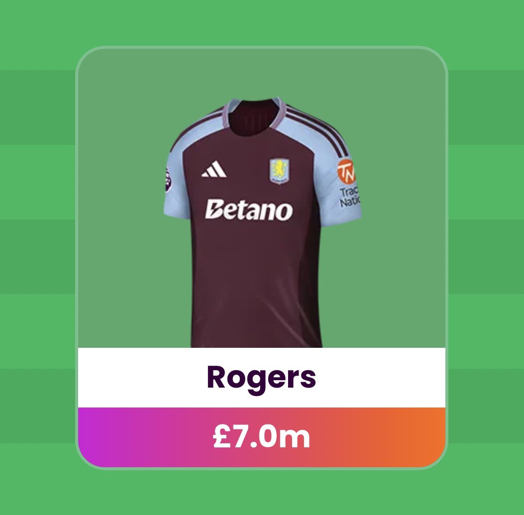 BradMayorFPL's tweet image. Morgan Rogers - £7.0m
Pretty highly owned at 20% at the moment but I really like Villa’s fixtures to start the season
Along with Watkins, Rogers is likely the most nailed attacker so despite a price increase this season, he could be worth the £7.0m