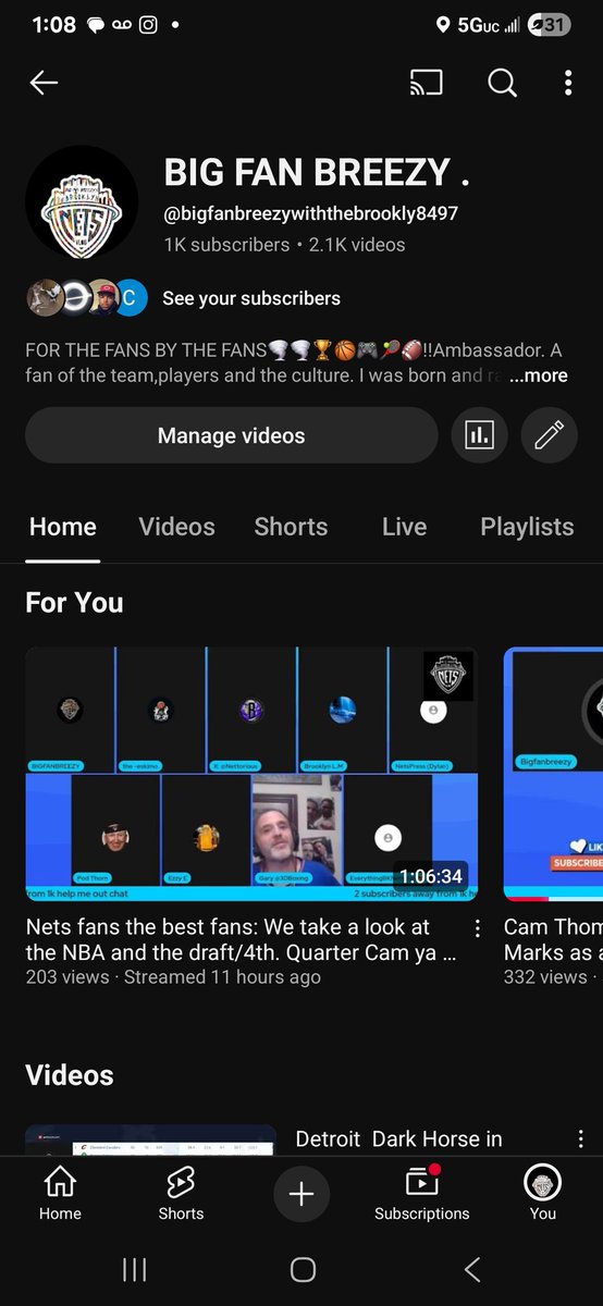 bigfanbreezy's tweet image. Thank you stream coming later! WE GOT A THOUSAND SUBSCRIBERS! #NETSFANSTHEBESTFANS