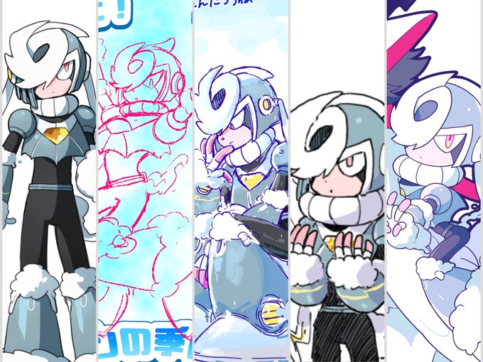 デザイン気に入りすぎて描きまくっているオリロボの🌀くん 